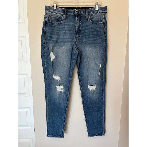 Lularoe Distressed Skinny Jeans Medium Light Wash Size 32 - Picture 1 of 6